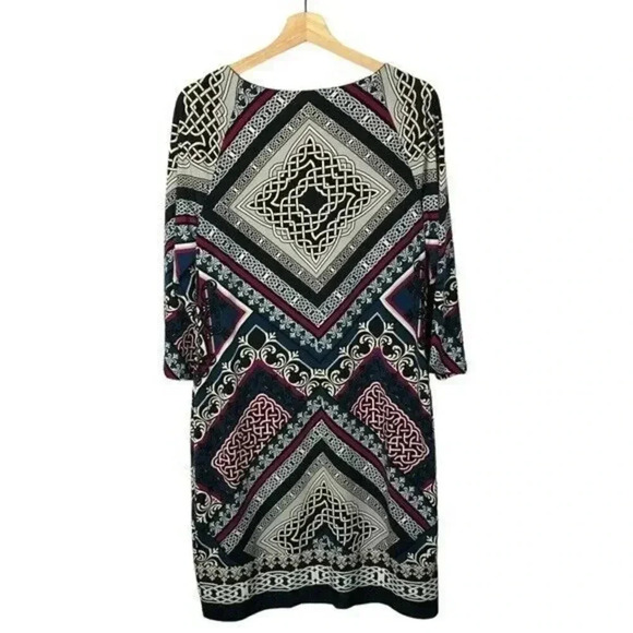 Laundry by Shelli Segal Black & White Printed Shift Dress M - Picture 2 of 4